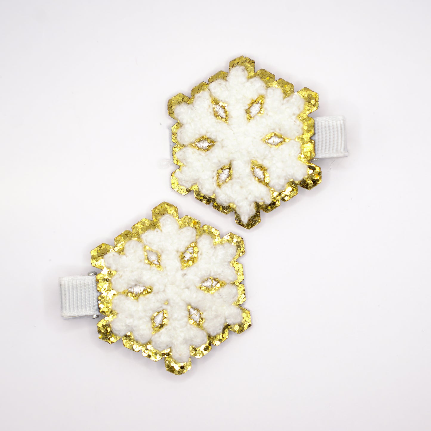 snowflake glitter clips
