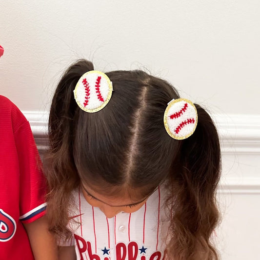 baseball glitter clips