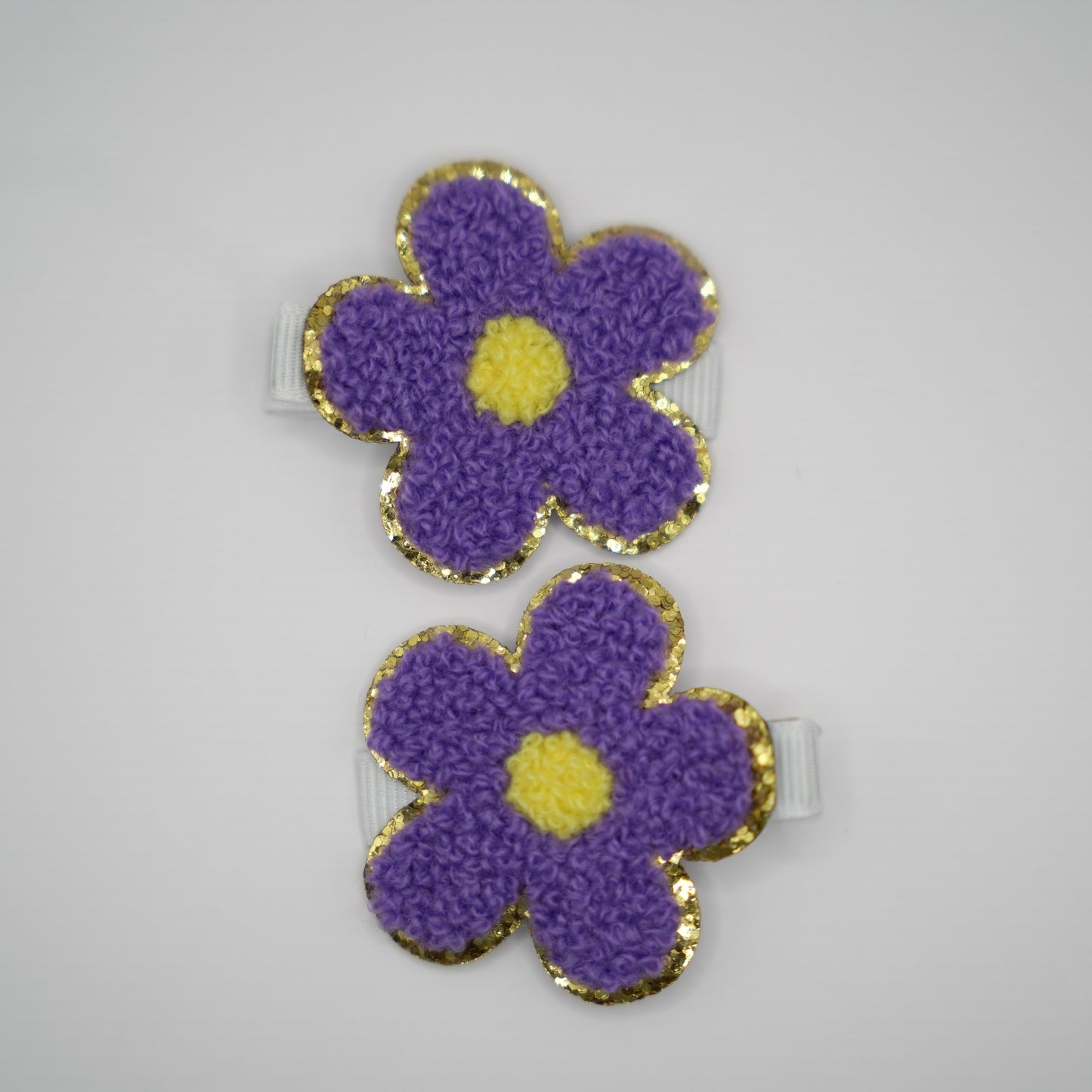 flower glitter clips