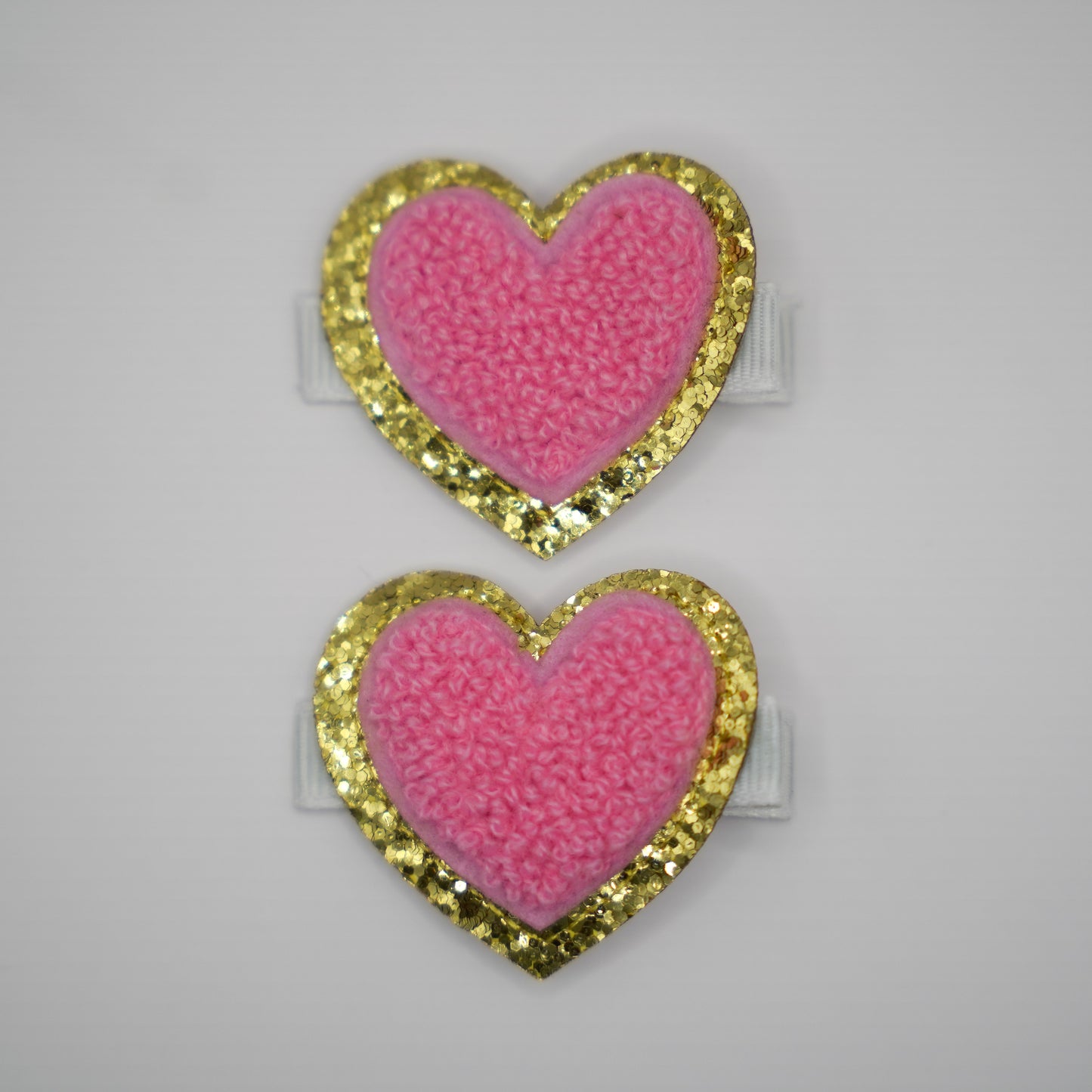 heart glitter clips