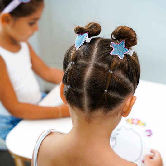 denim glitter clips