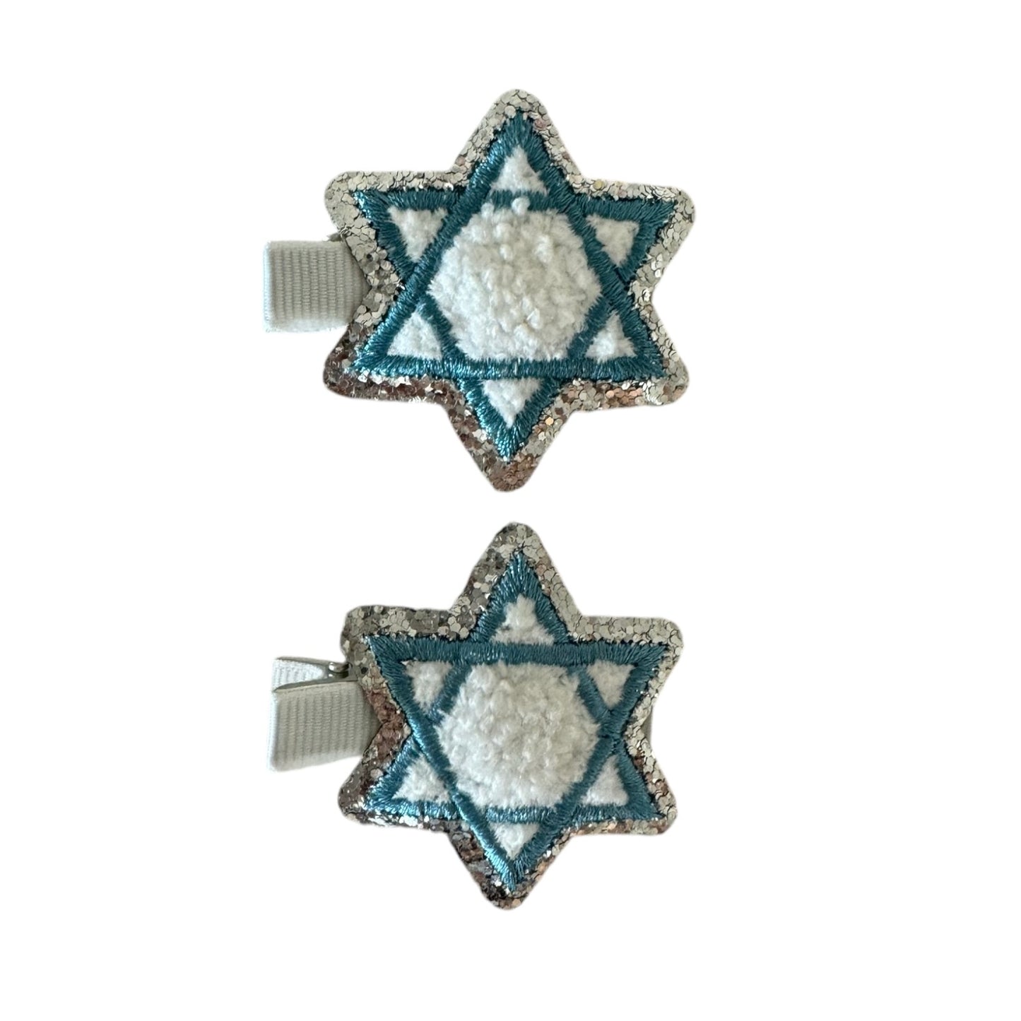 star of david glitter clips