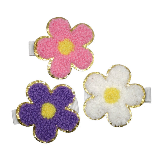 flower glitter clips