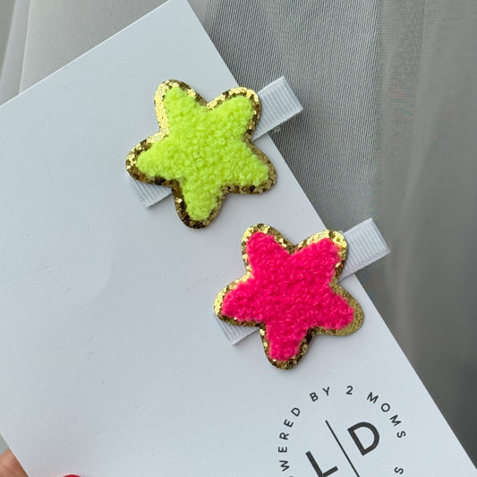 star glitter clips